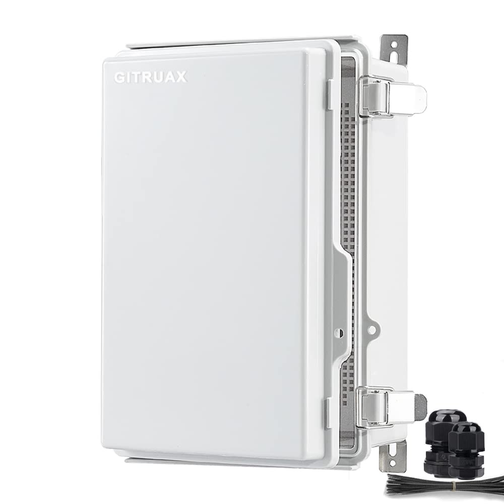 IP67 Waterproof Electrical Enclosure Box - Outdoor Junction Box & Project Box (11.8×7.9×5 Inch, Grey) - Ideal for Outdoor Wiring, Solar Panel Connections & Industrial Equipment Protection