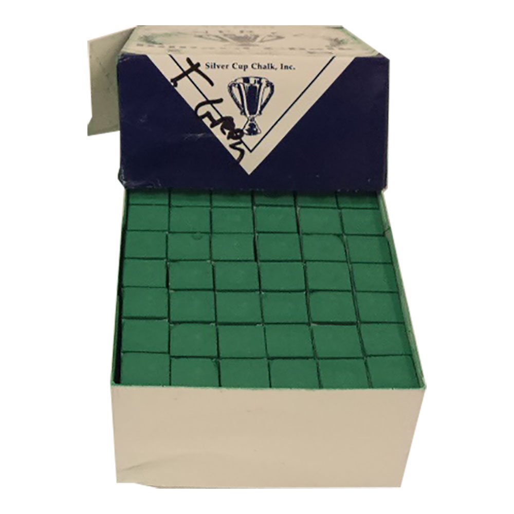 Premium Silver Cup Pool Cue Chalk - Green (12 Dozen) - High-Performance Billiard Accessory for Smooth Shots & Improved Grip - Perfect for Pool Halls, Home Game Rooms & Professional Tournaments