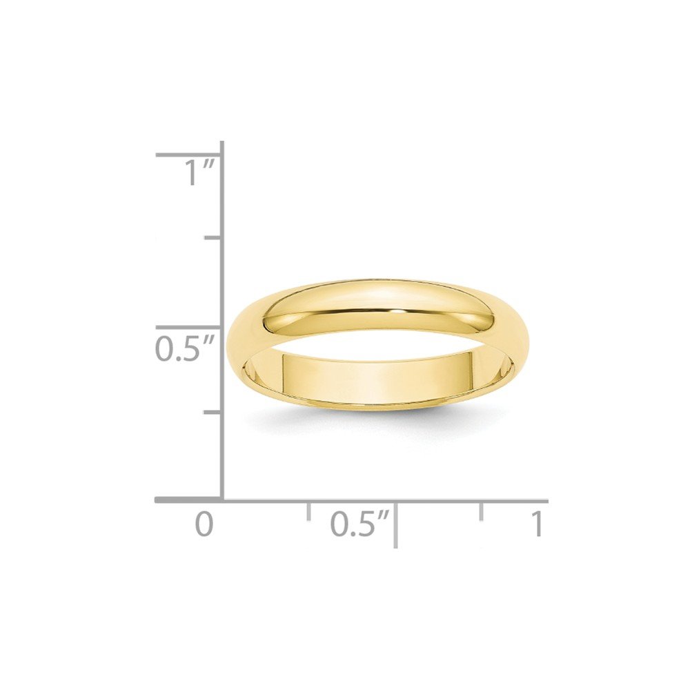 10K Solid Yellow Gold 4mm Classic Dome Wedding Band Ring for Men & Women - Perfect for Engagement, Anniversary, and Everyday Wear