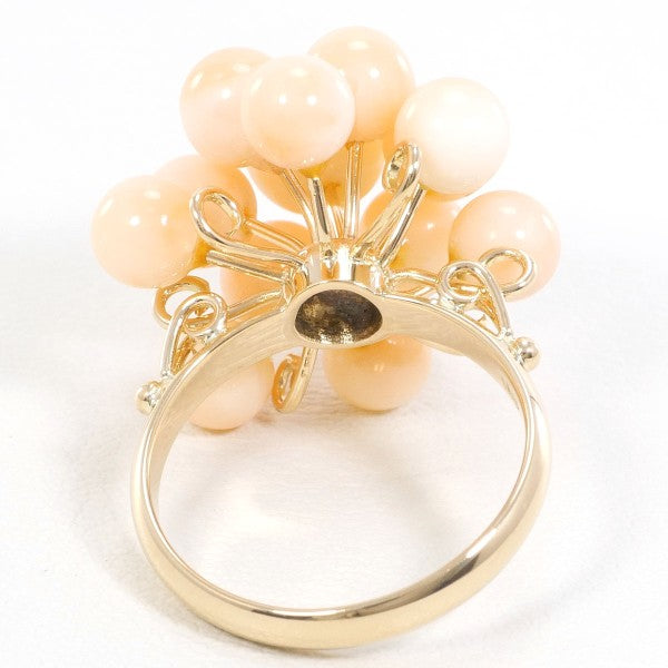 18K Yellow Gold Coral Ring for Women - Elegant Handmade Jewelry Gift for Birthday, Anniversary & Special Occasions