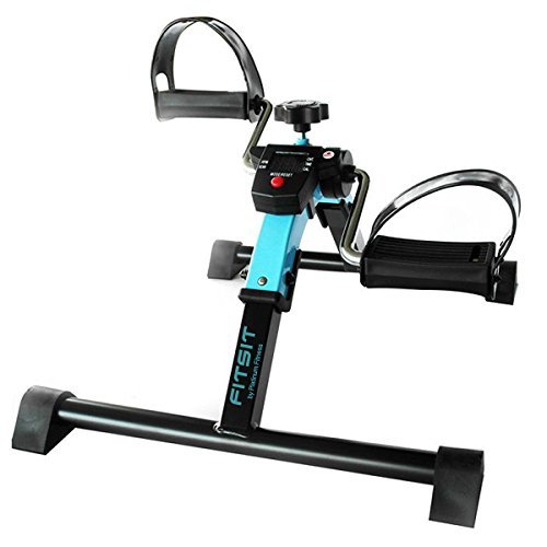 Platinum Fitness Fit Sit Deluxe Folding Pedal Exerciser Leg Machine with Electronic Display - Portable Under Desk Bike for Home & Office Workout, Physical Therapy & Rehabilitation