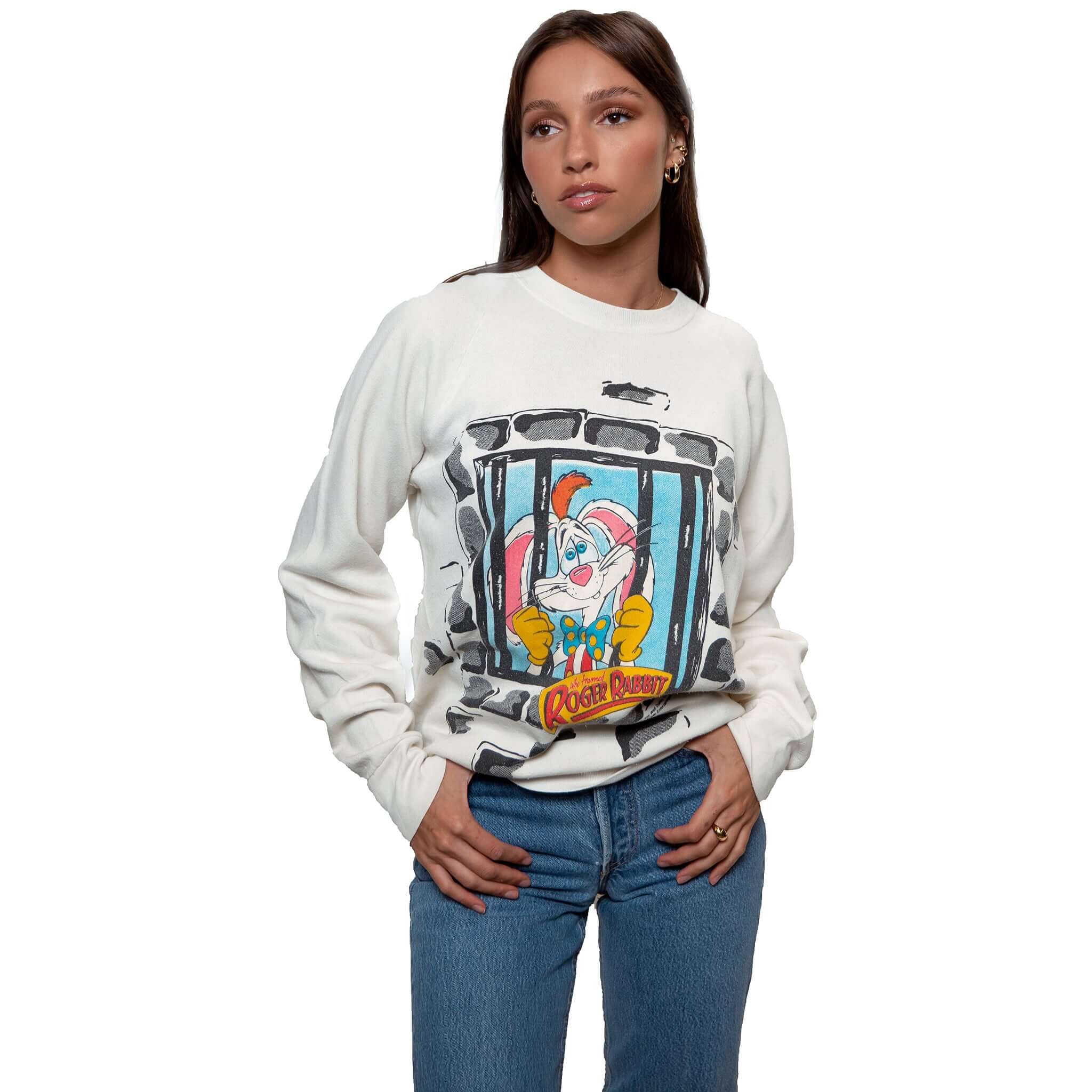 Vintage Disney Roger Rabbit Movie Sweatshirt 1987 - Large Size, Made in USA - Perfect for Disney Fans, Retro Fashion & 80s Movie Lovers