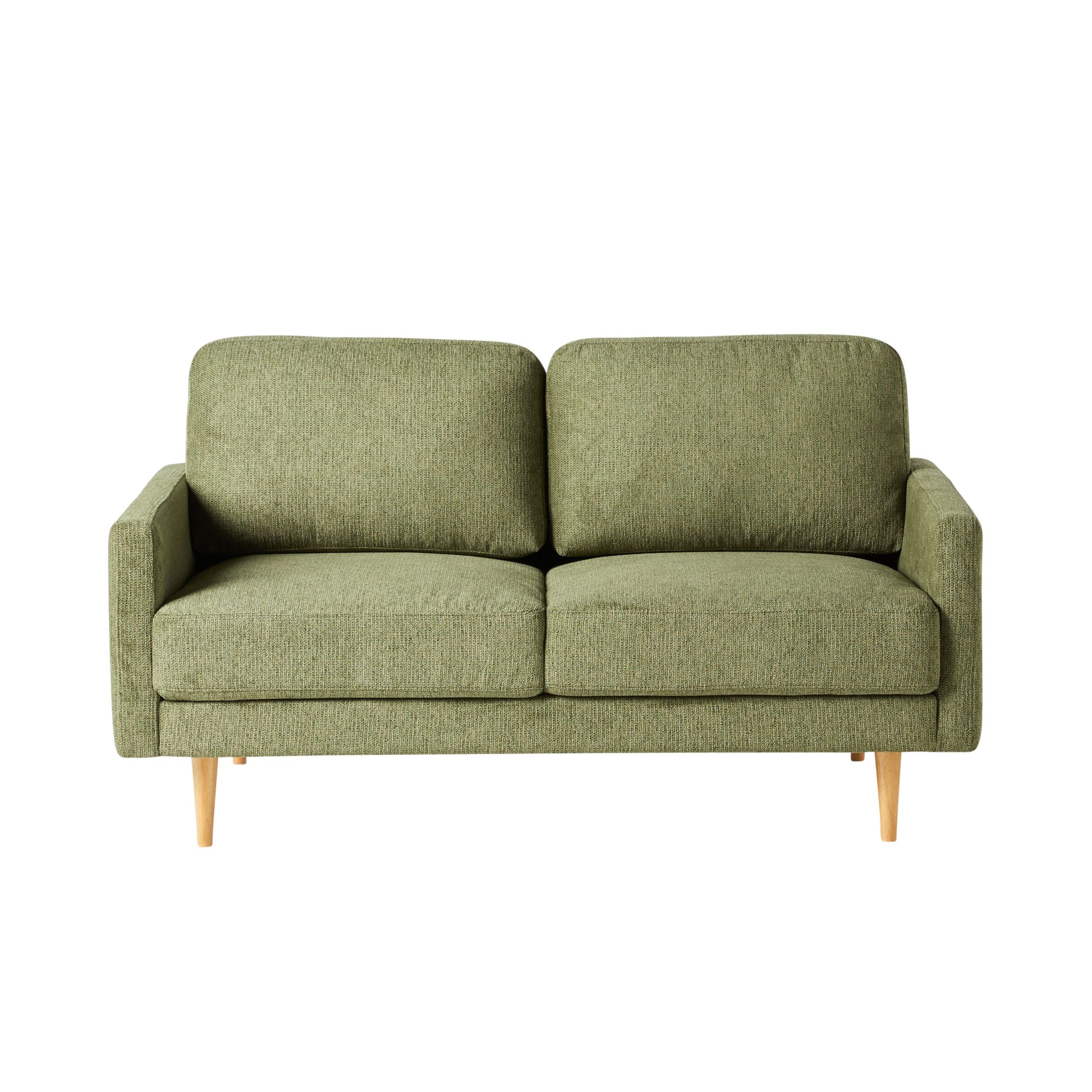 Boden 2-Seater Sofa in Sorrento Olive Green - Modern Small Space Loveseat for Living Room, Apartment & Office
