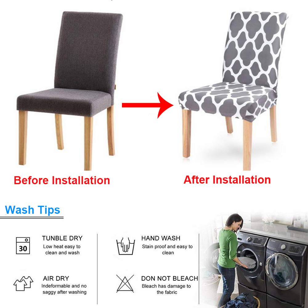 TOPCHANCES Stretch Dining Chair Slipcovers - 6 Pack Washable Furniture Protector Covers for Dining Room, Hotel & Banquet (Coffee) | Durable, Removable & Stylish Seat Covers for Home & Event Decor