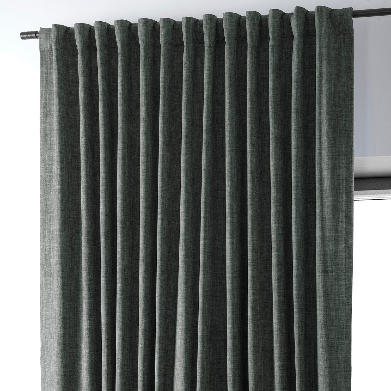 Dark Grey Extra Wide Blackout Curtains for Bedroom - Thermal Insulated Linen Hotel Drapes for Noise Reduction & Light Blocking | Perfect for Home Theater, Nursery & Shift Workers