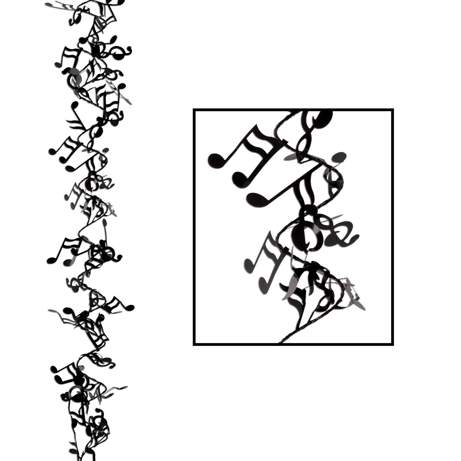 12 Pack Beistle Gleam 'N Flex Musical Notes Party Garland - Colorful Decorative Hanging Streamers for Birthday, Wedding, Baby Shower & Holiday Celebrations