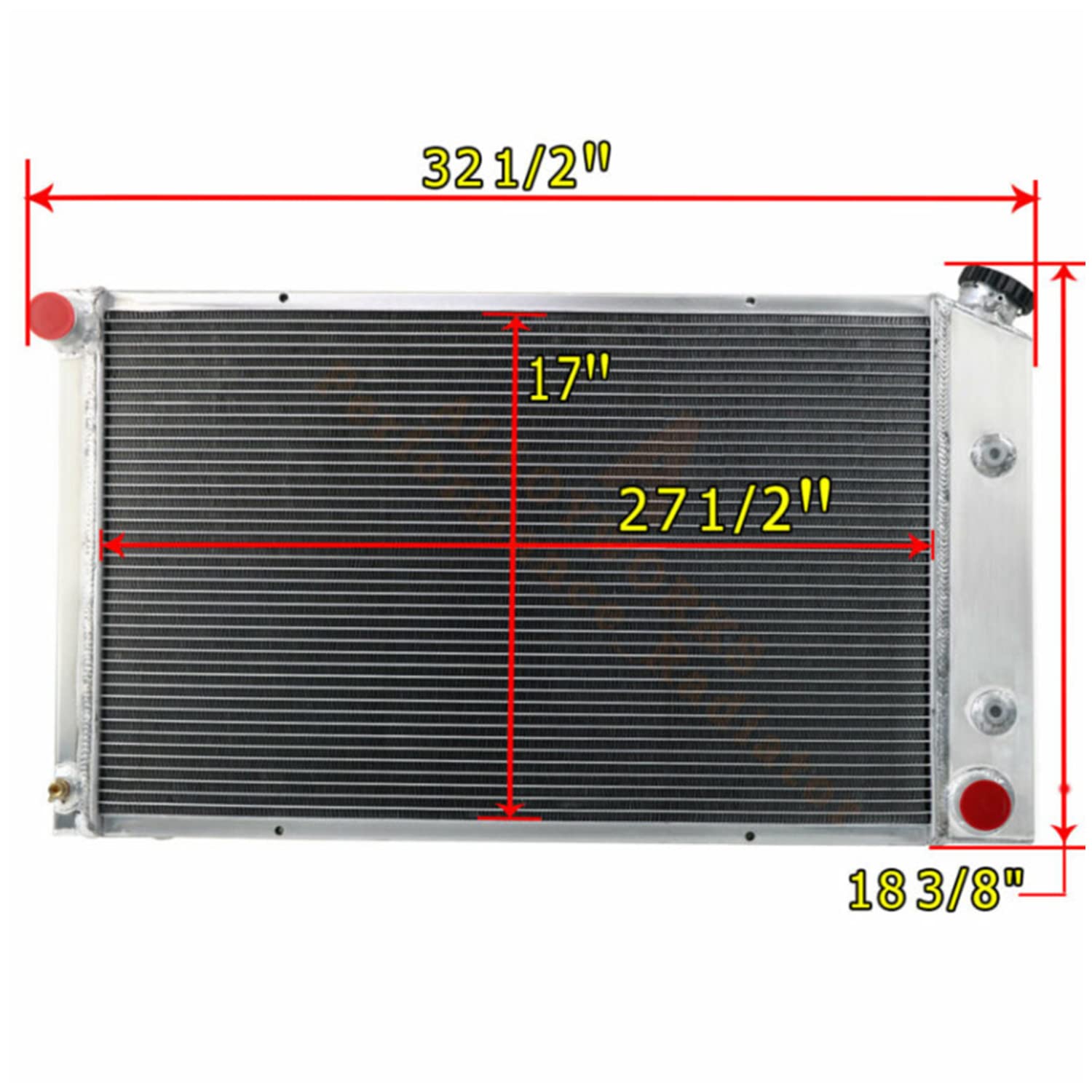4 Row Aluminum Radiator Shroud with Dual 12