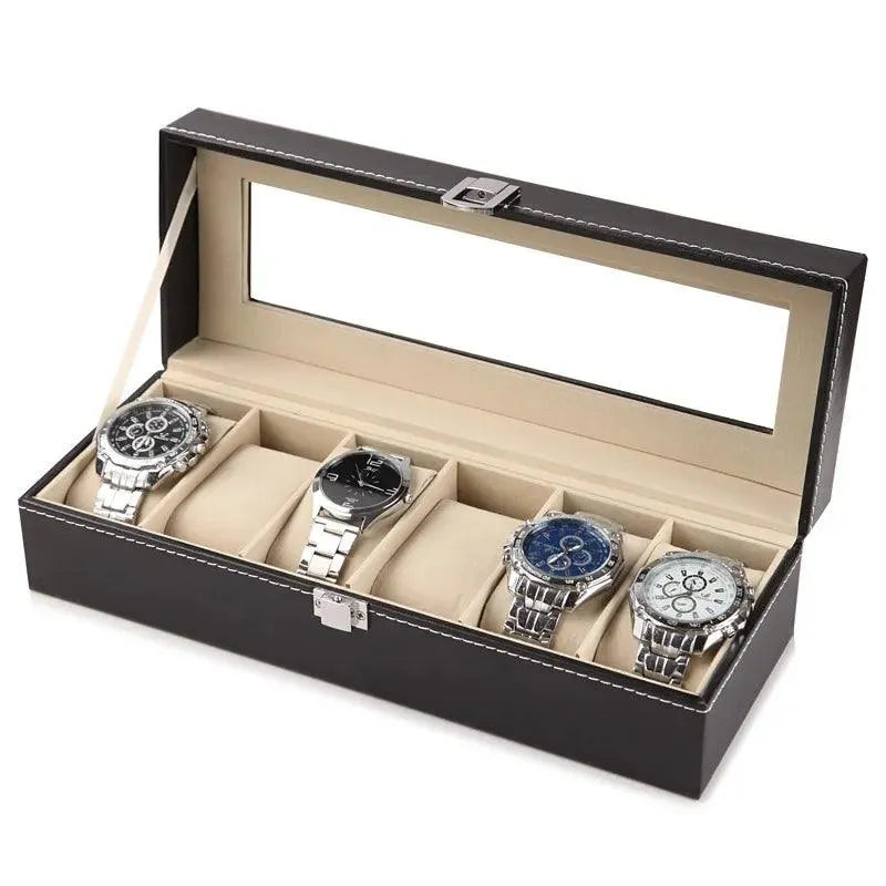 2/6/10/12 Slot Leather Watch Case - Premium Watch Storage Box & Organizer for Men | Multi-Layer Watch Display Holder | Perfect for Travel, Home & Gift Giving