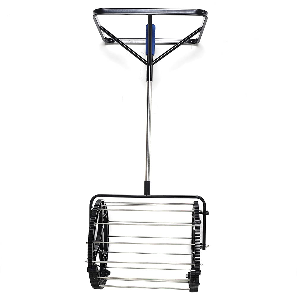 Automatic Tennis Ball Collector - Stainless Steel Rolling Pickup Tool with Adjustable Height & Handle - Holds Up to 55 Balls - Perfect for Court Cleaning, Training Sessions & Solo Practice