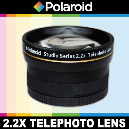 Polaroid Studio Series 2.2X HD Telephoto Lens with Lens Pouch & Cap Covers - Compatible with Olympus Evolt E-Series DSLR Cameras (E-30, E-300, E-330, E-410, E-420, E-450, E-500, E-510, E-520, E-600, E-620, E-1, E-3, E-5) - Perfect for Wildlife, Sports & Portrait Photography