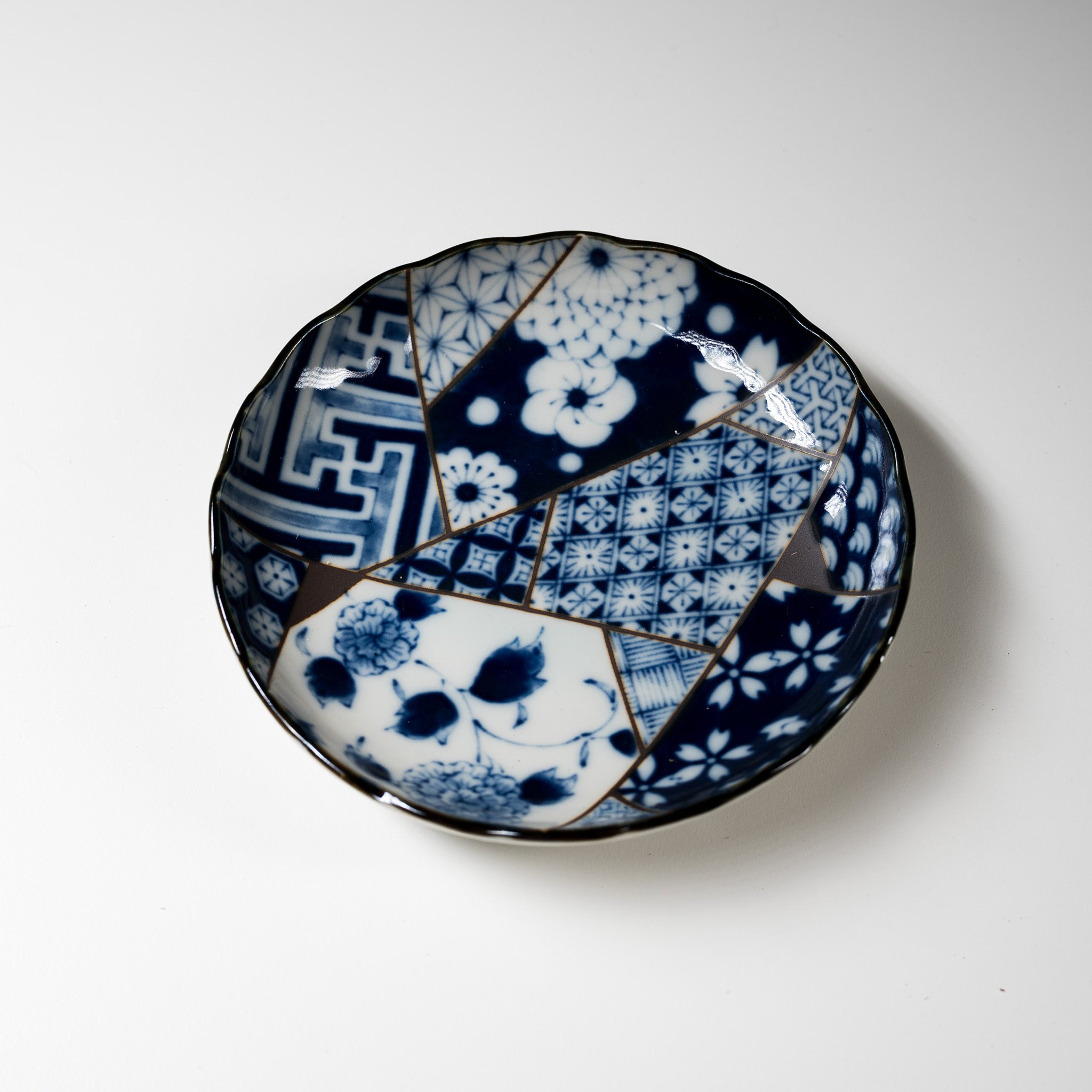 Mino Ware Japanese Ceramic Side Dish Plate 12cm - Handcrafted Sometsuke Blue & White Design - Perfect for Sushi, Appetizers, and Small Portions