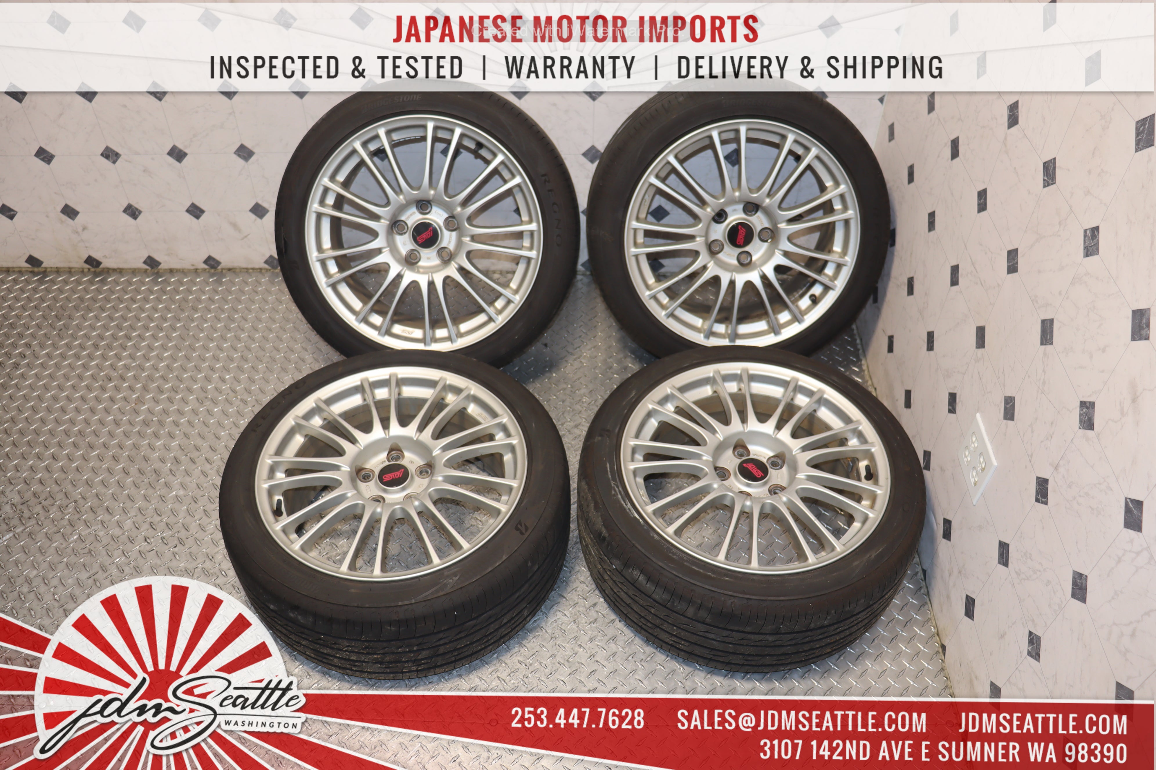2008-2014 Subaru Impreza WRX STI GRB GVF V10 OEM BBS STI Wheels - Set of 4 JDM Alloy Rims for Performance & Style - Perfect for Racing, Drifting & Street Upgrades