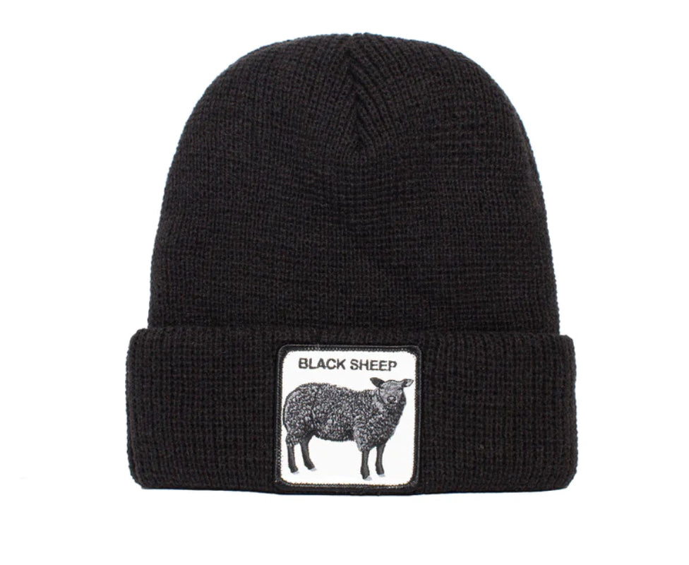 Goorin 'Sheep This' Black Acrylic Knitted Beanie - Warm Winter Hat for Men & Women, Perfect for Skiing, Snowboarding, and Cold Weather Fashion