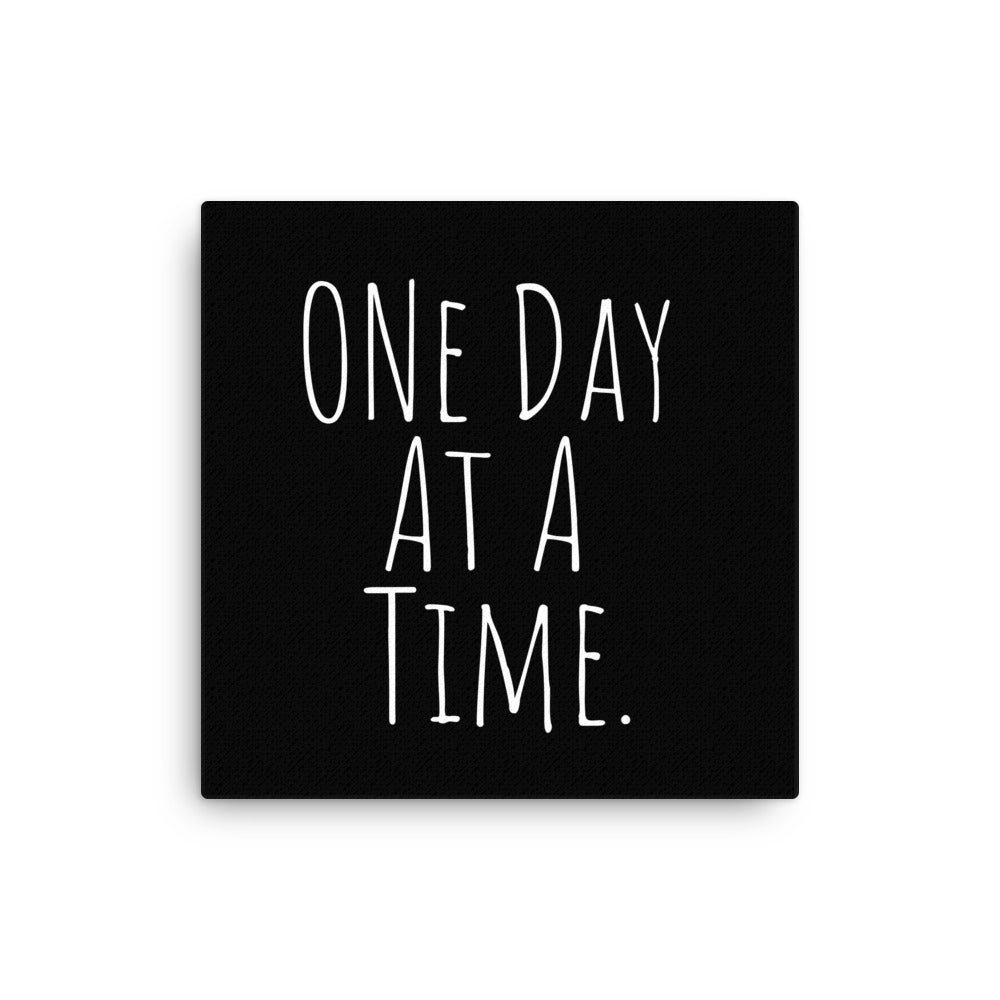 One Day at a Time Canvas - Motivational Recovery & Mindfulness Wall Art Decor for Home, Office, or Therapy Room - Perfect for Addiction Recovery, Mental Health Awareness & Daily Inspiration