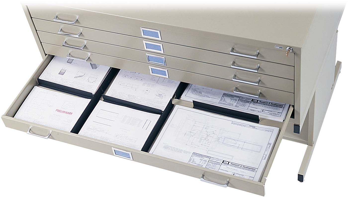 Safco 4980 Flat File 5-Drawer Storage Cabinet with Dividers - Perfect for Office, Art Studio & Document Organization