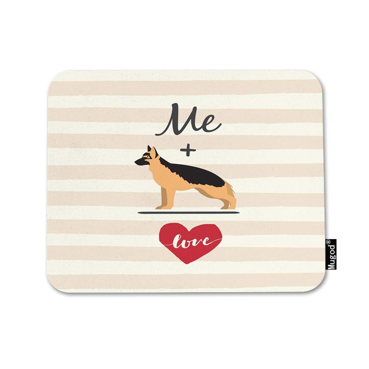 German Shepherd Equal Love Gaming Mouse Pad - Non-Slip Rubber Desk Mat for Computers & Laptops (7.9x9.5 Inches) - Perfect for Office Work, Gaming & Home Decor