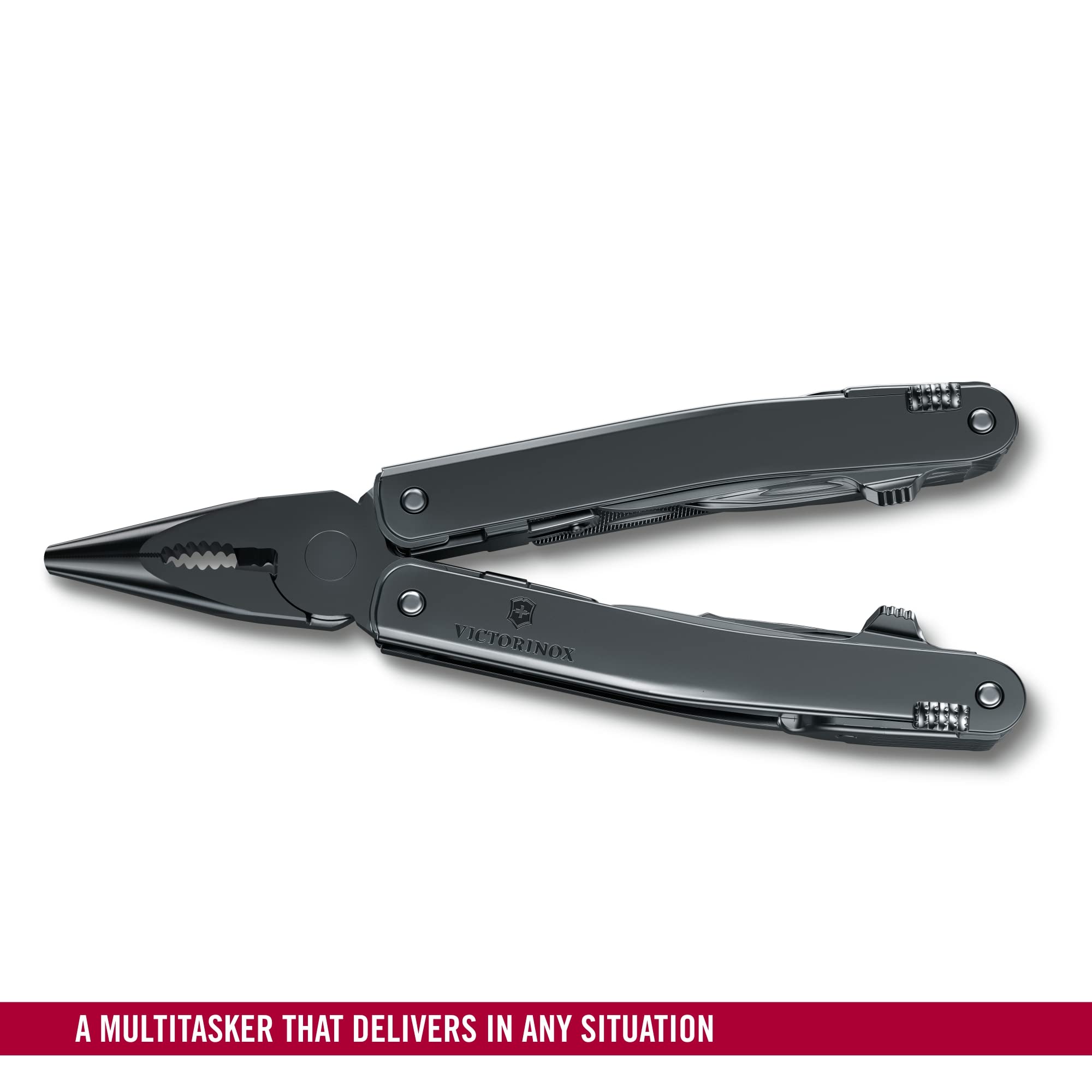 Victorinox Swiss Tool Spirit MXBS 24-in-1 Multitool - Swiss Made Stainless Steel Pocket Knife with Large Blade, Pliers, Wire Cutter & Nylon Pouch - Perfect for Camping, Hiking, Survival & Everyday Carry (EDC) - Black