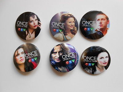Once Upon a Time TV Show Collectible 6-Button Pin Set - Limited Edition - Perfect for Disney Fans, Cosplay & Memorabilia Collections