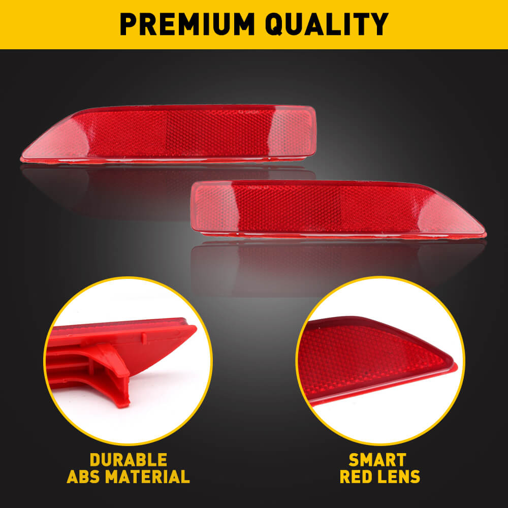 Red Rear Bumper Reflector Lamp Cover for 2007-2009 Honda CR-V - Replacement Tail Light Housing - Enhances Night Visibility & Safety