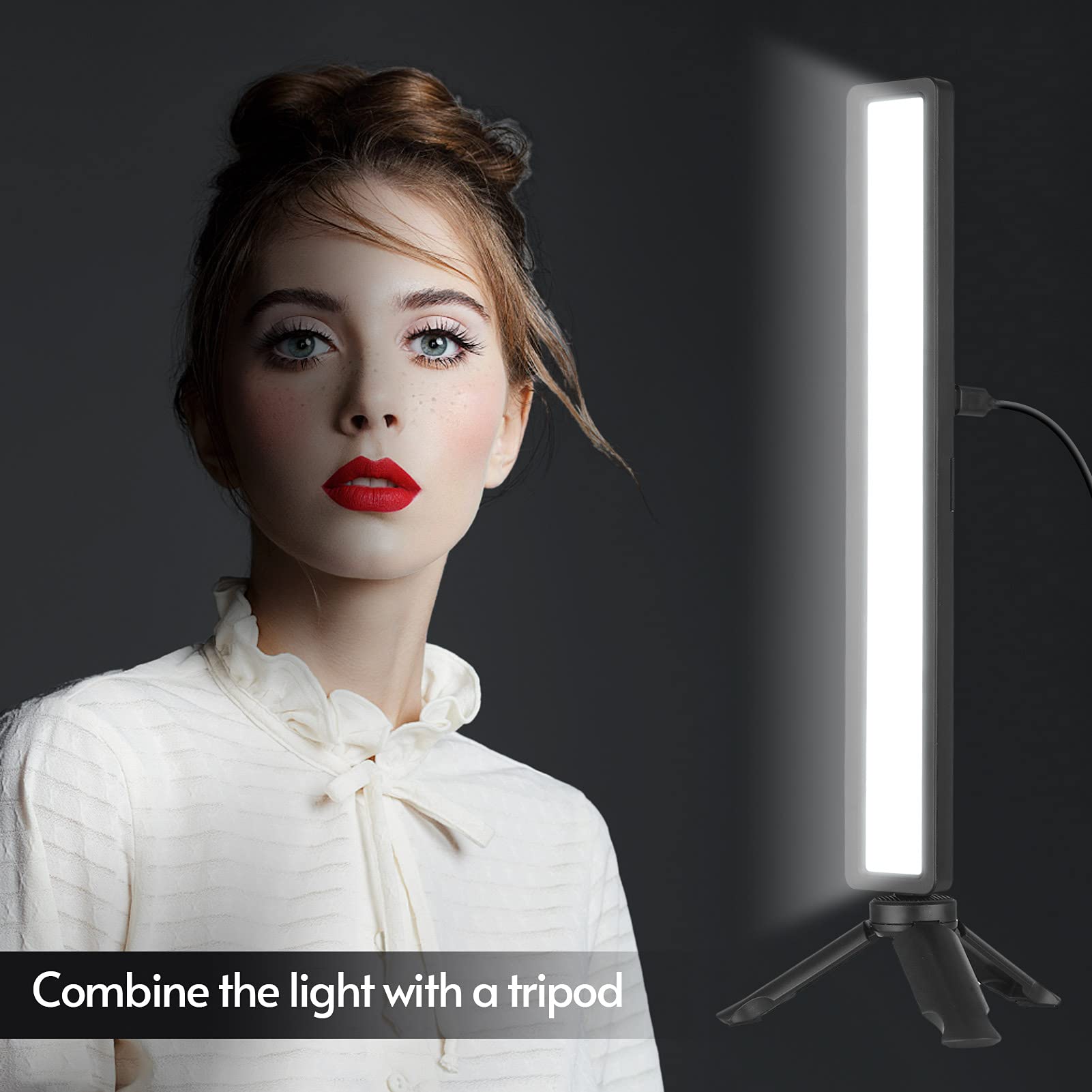 Andoer 2-Pack USB LED Video Light with Tripod Stand & Screen Clamp - Adjustable 3 Color Temperature for Zoom Meetings, YouTube Streaming, TikTok Videos & Photography (White/Warm/Cool Light) - Perfect for Home Office, Studio & Content Creation