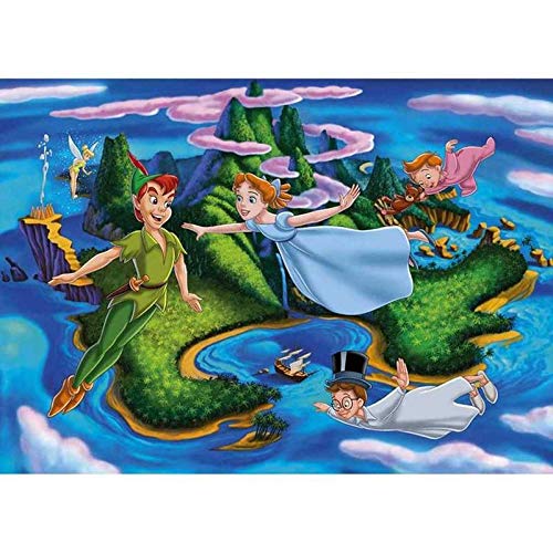 BETTER SELECTION DIY 5D Diamond Painting Kit for Adults - Peter Pan & Wendy Flying Over The Sea Full Drill Diamond Art, Cross Stitch Embroidery Craft Supplies for Home Wall Decor, Gift, Relaxation & Stress Relief