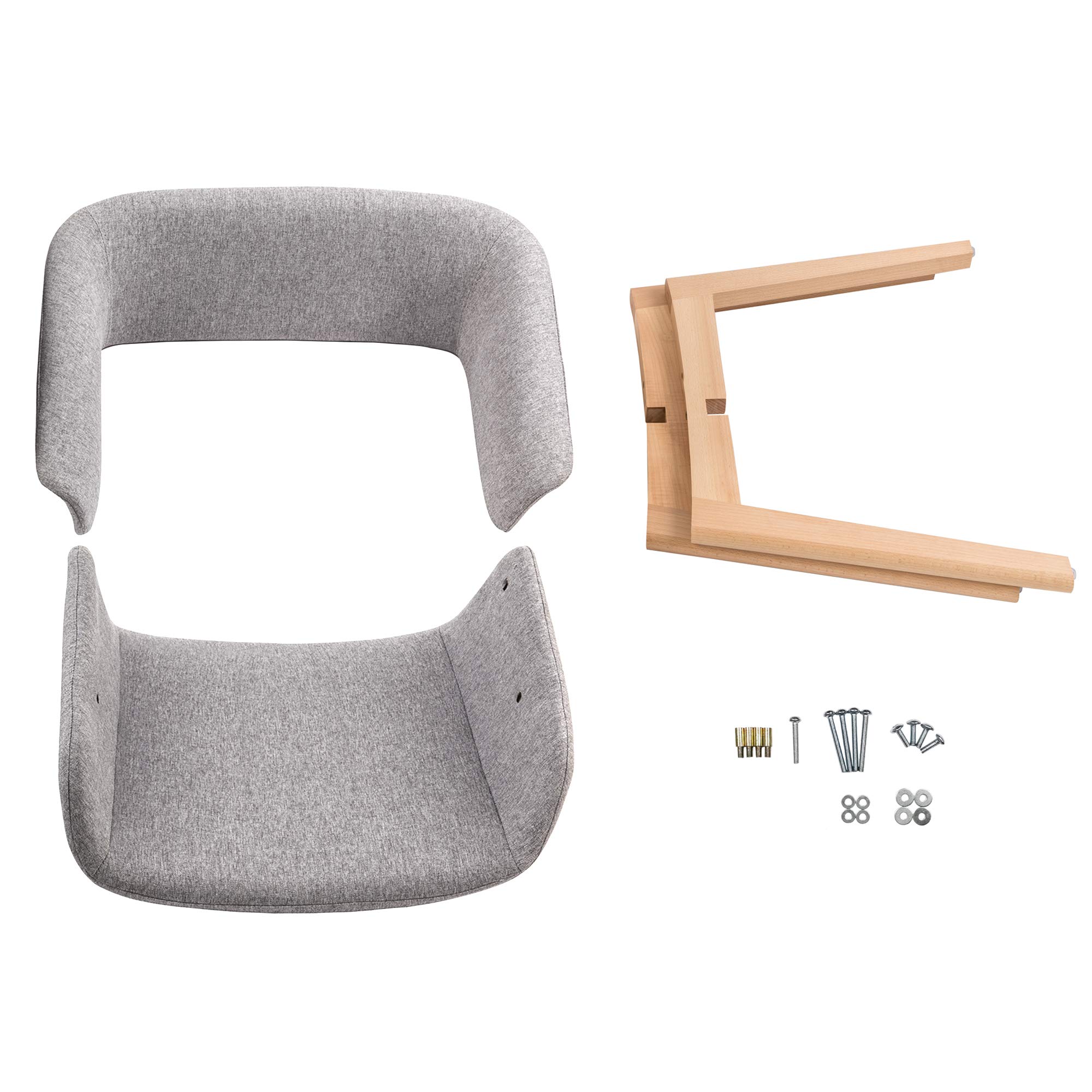 Ivinta Dining Chairs Set of 2 - Modern Upholstered Fabric Kitchen Chairs with Solid Wood Legs, Comfortable Accent Chairs for Living Room, Restaurant, Cafe & Home Decor (Gray) - Perfect for Dining Rooms, Breakfast Nooks & Small Spaces
