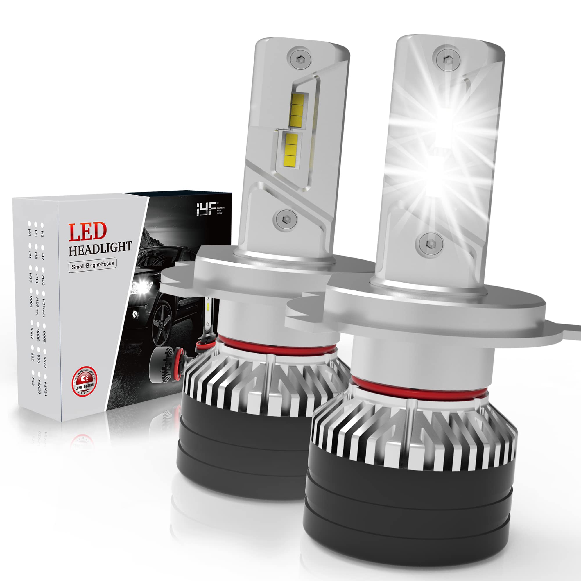 H3 LED Headlight Bulbs 12000LM 6500K Cool White - High/Low Beam Conversion Kit for Cars, Trucks, SUVs