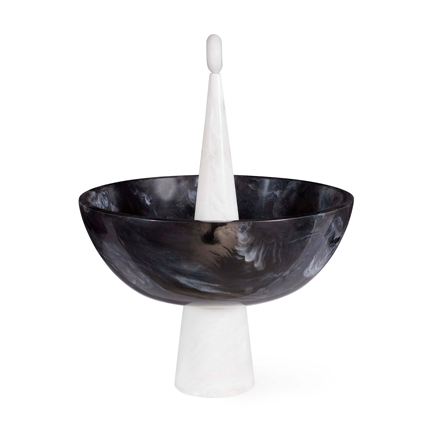 Como Black & White Finial Bowl - Elegant Decorative Bowl for Home Decor, Centerpiece, Jewelry Storage | Perfect for Dining Table, Living Room, Coffee Table Display