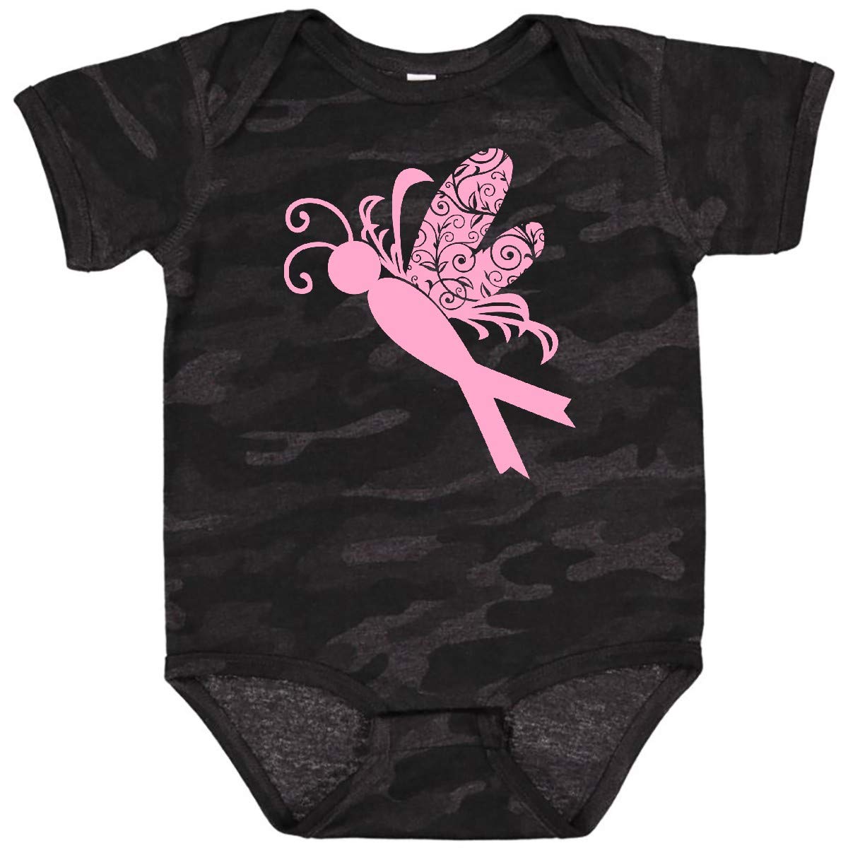 Inktastic Breast Cancer Awareness Butterfly Baby Bodysuit - Cute Pink Butterfly Onesie for Newborns & Infants - Support Breast Cancer Awareness with Comfortable Baby Outfit - Perfect for Fundraising Events, Baby Showers & Daily Wear
