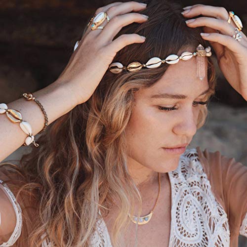 Softones 2Pcs Adjustable Handmade Beach Shell Bracelet & Anklet Set for Women - Perfect for Summer Vacation, Boho Festival, Beach Party and Casual Wear