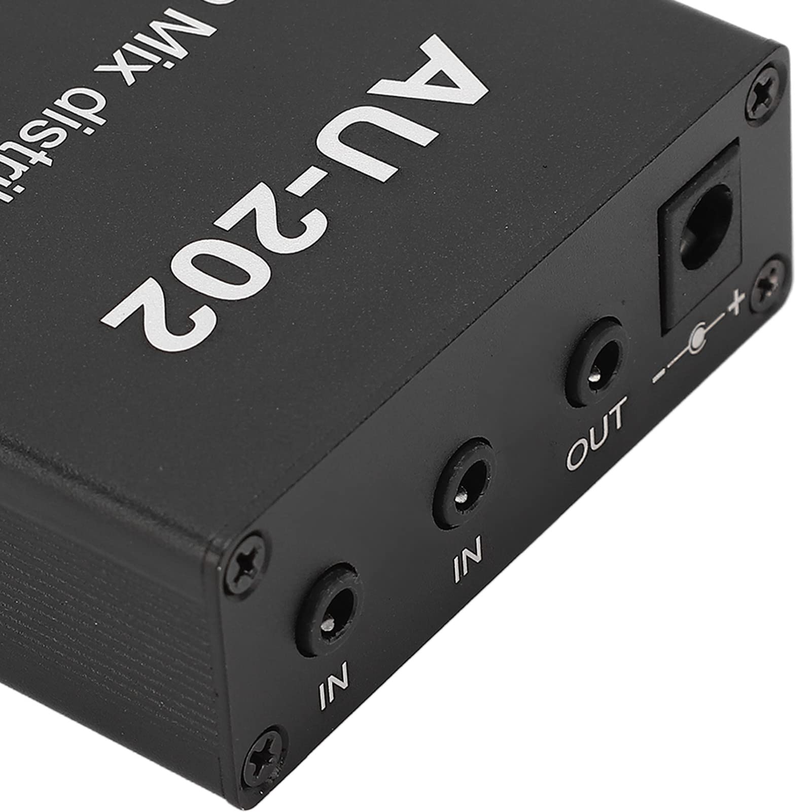 Deosdum 2-in 2-out Stereo Audio Mixer - 3.5mm Jack Plug & Play Aluminum Alloy Mixer Amplifier - Perfect for Podcasting, Live Streaming & Home Studio Recording