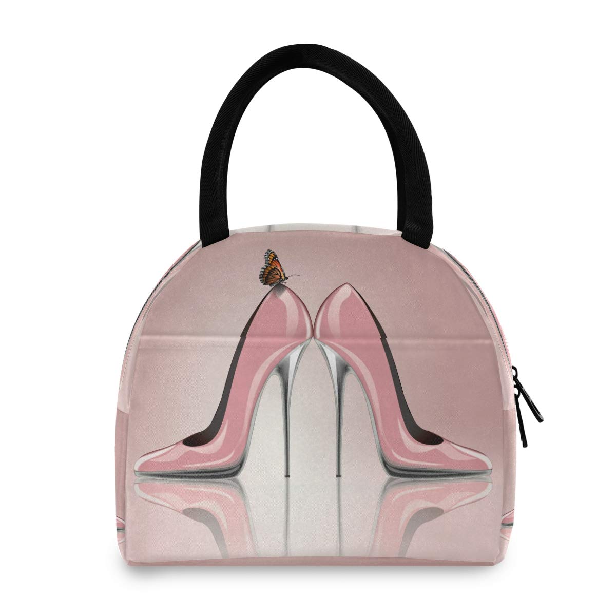 Blueangle Elegant Pink High Heel Shoes Lunch Bags for Women & Men - Water-Resistant Thermal Insulated Lunch Tote Box Organizer | Perfect for Office, School, Picnics & Travel