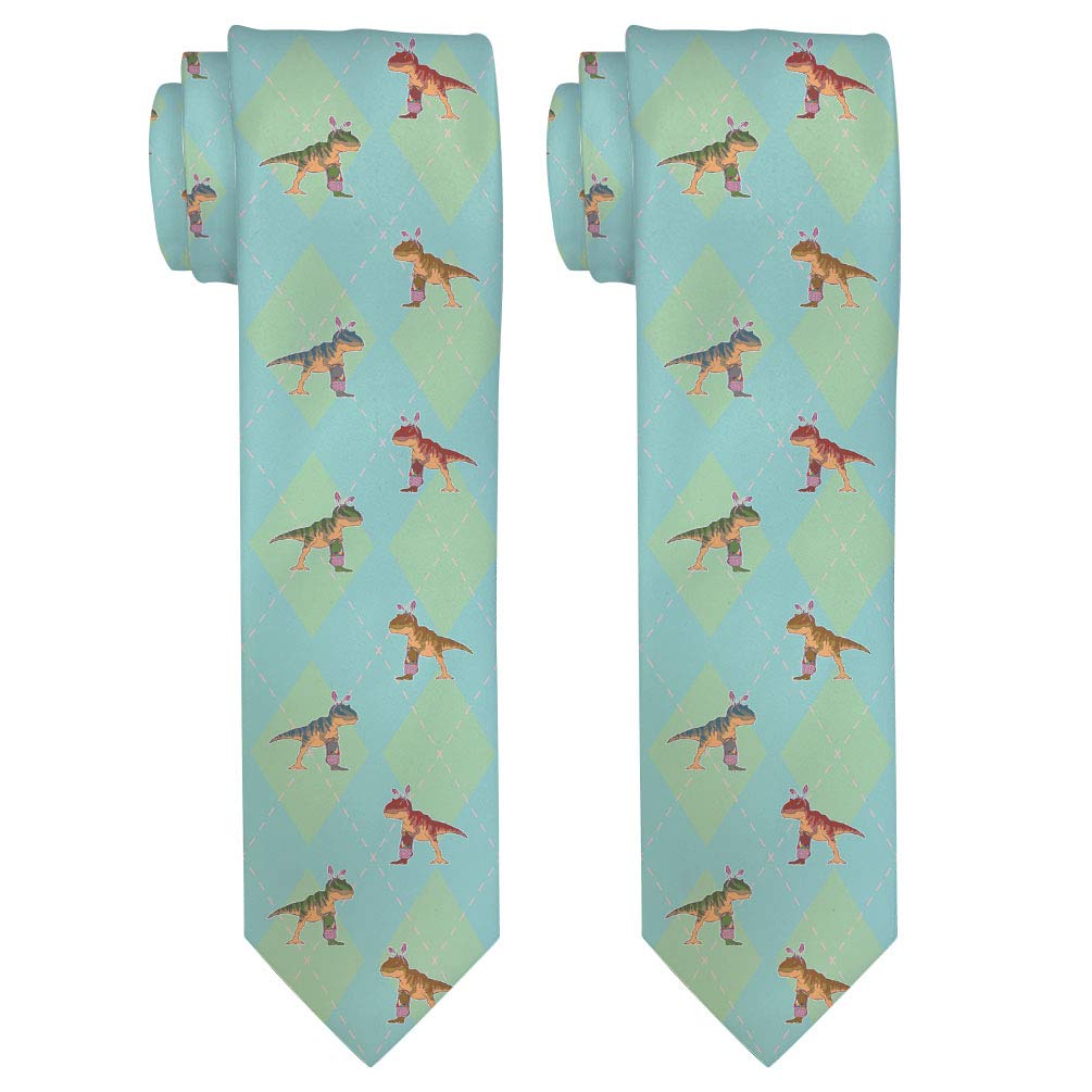 Funny Dinosaur Easter Tie for Men - Novelty TRex Necktie Gift for Spring & Easter - Perfect for Office, Parties & Holiday Outfits