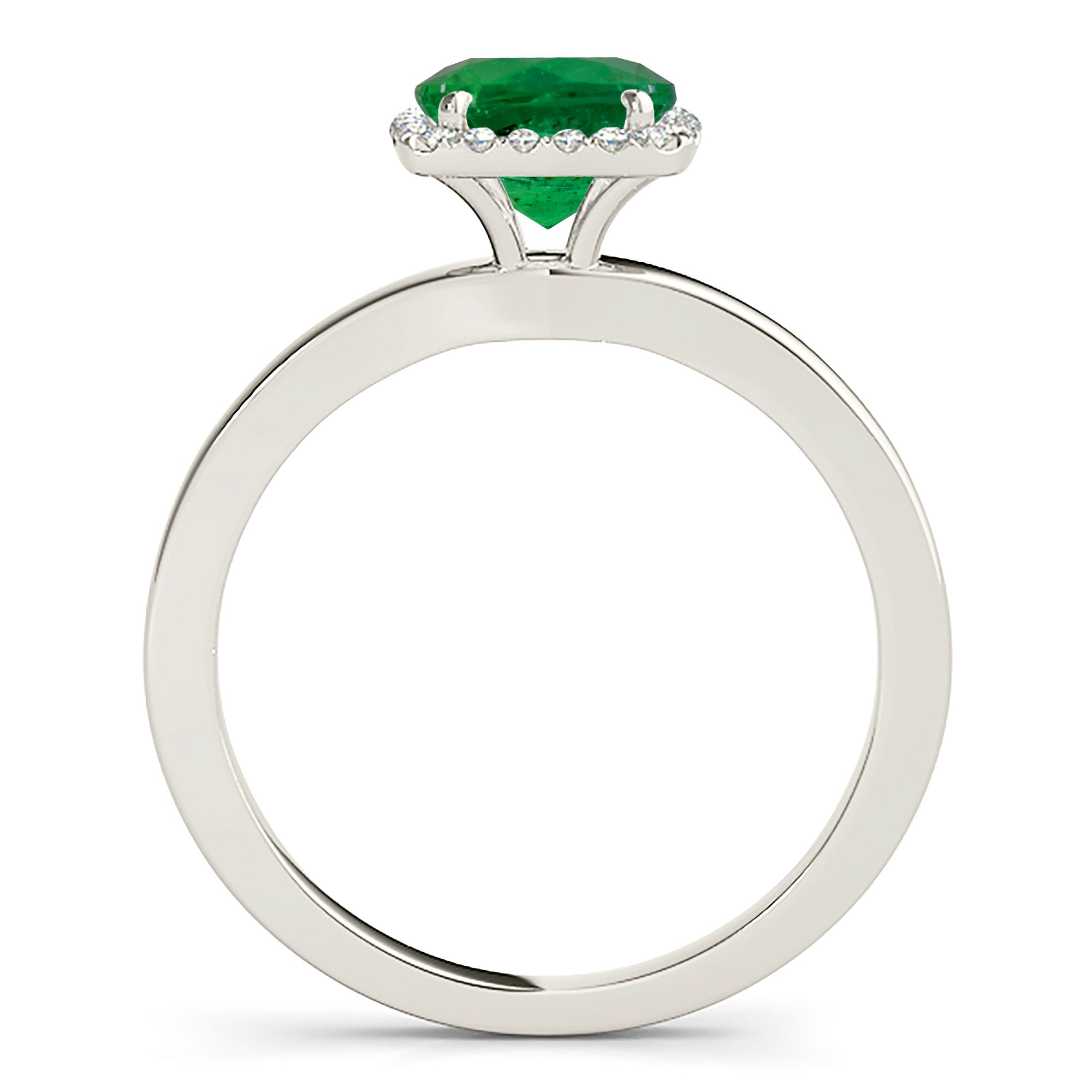 1.75 Carat Genuine Emerald Halo Solitaire Ring - 14K Gold/Platinum Wedding Band, Engagement Ring for Women, Perfect for Proposals & Anniversaries