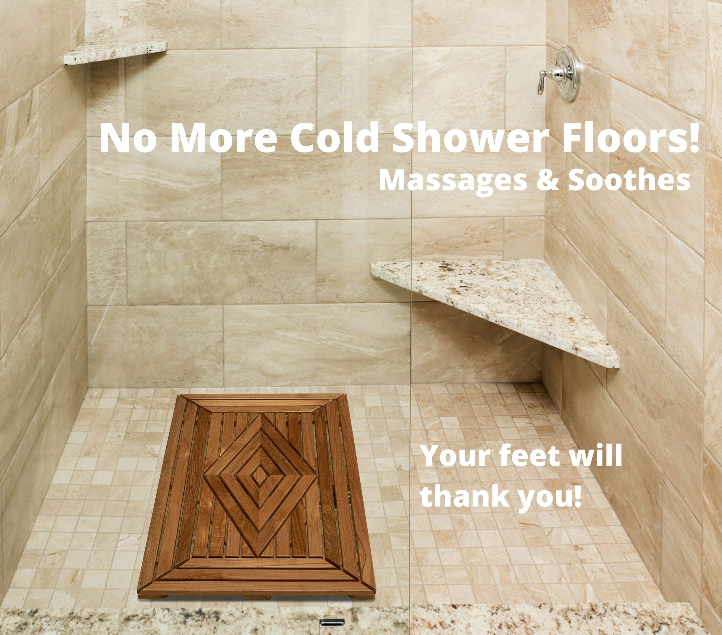 Premium Teak Shower Mat - 31.5