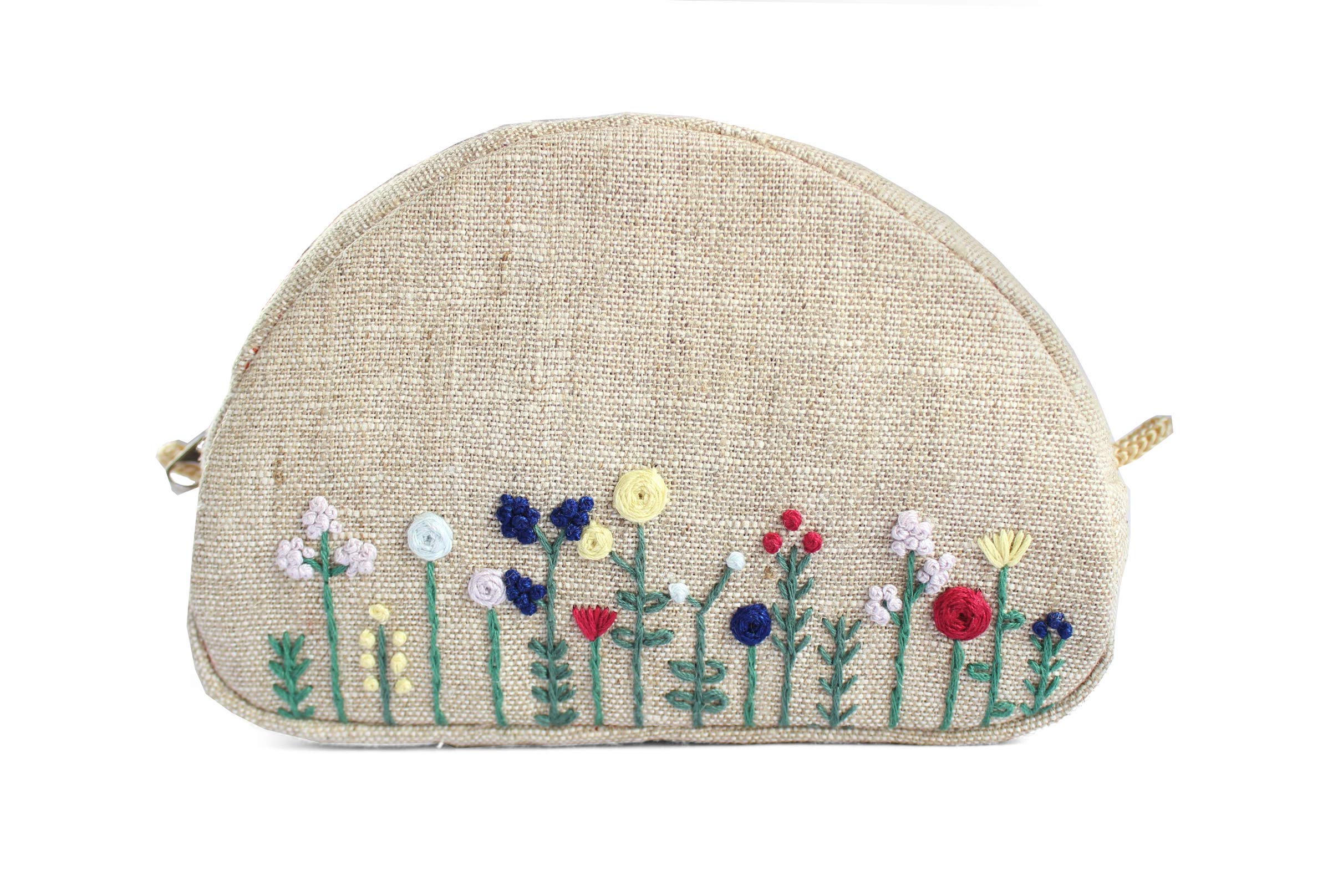 Floral Embroidered Makeup Bag for Women - Small Cosmetic Pouch with Zipper - Perfect for Bridesmaids, Travel & Gift Ideas