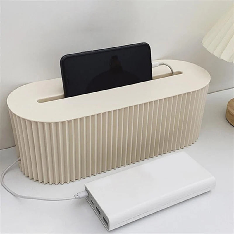 Ziggy Nordic Cable & Charger Organizer Box - Premium Cord Management Solution for Home & Office Organization