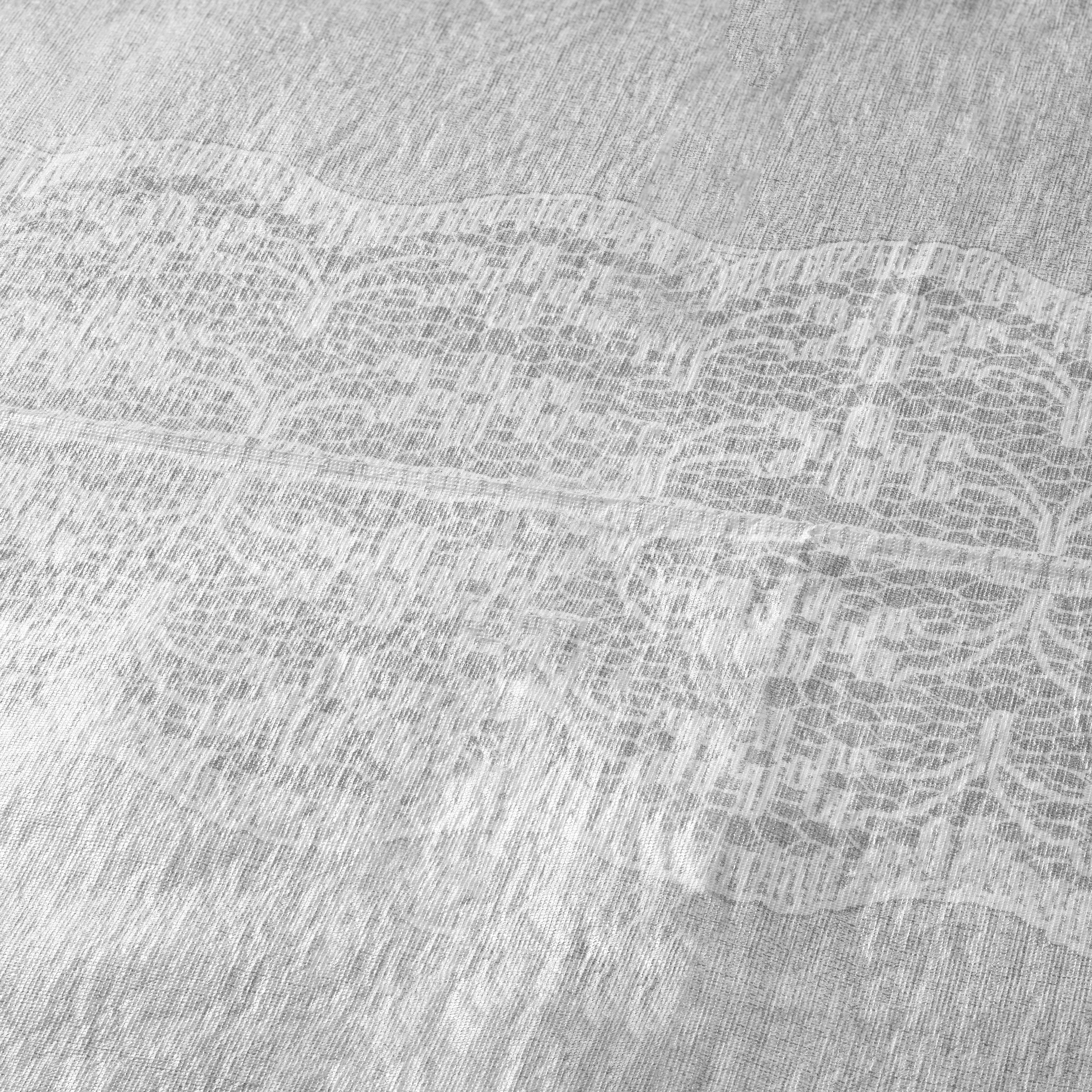 White and Silver Plastic Tablecloth 54