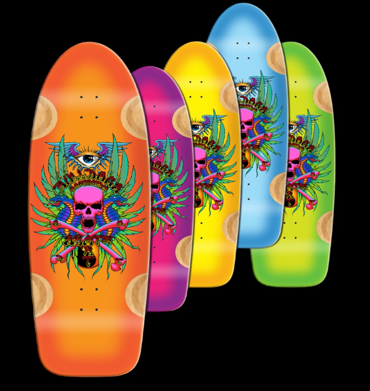 BDA 12” Bulldog Beamer Skateboard Deck - Wes Humpston Art Design - Premium Skateboard for Street & Park Riding - Perfect for Skaters & Collectors