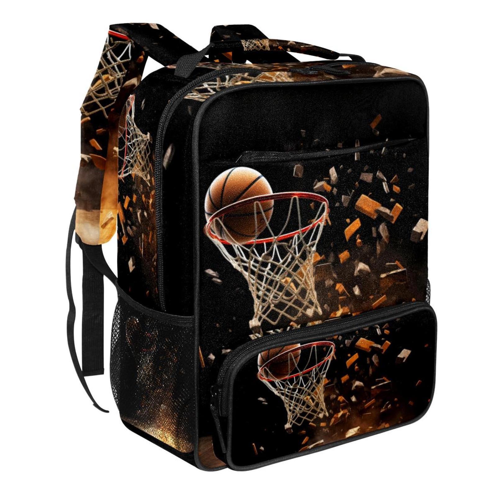 Stylish Unisex Travel Backpack for Women & Men - Durable Basketball Sports Backpack with USB Charging Port - Perfect for Gym, School, Hiking & Daily Commute