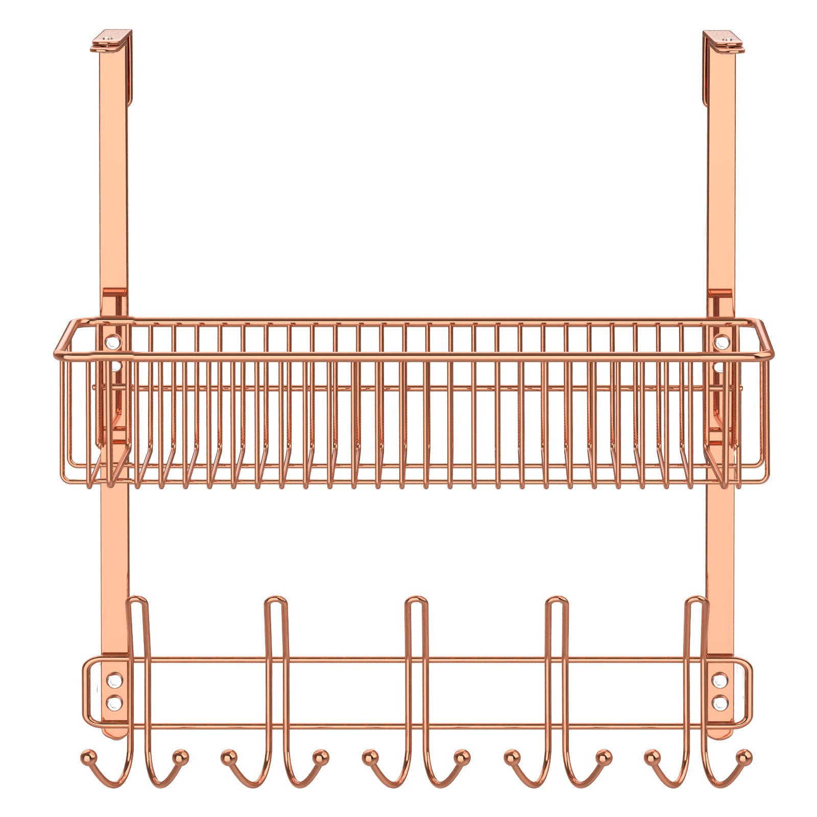 Over The Door Hook Hanger - 15 Shelf Organizer with Mesh Basket Storage Rack for Coats, Towels & Accessories | Space-Saving Door Hooks for Bedroom, Bathroom & Closet Organization