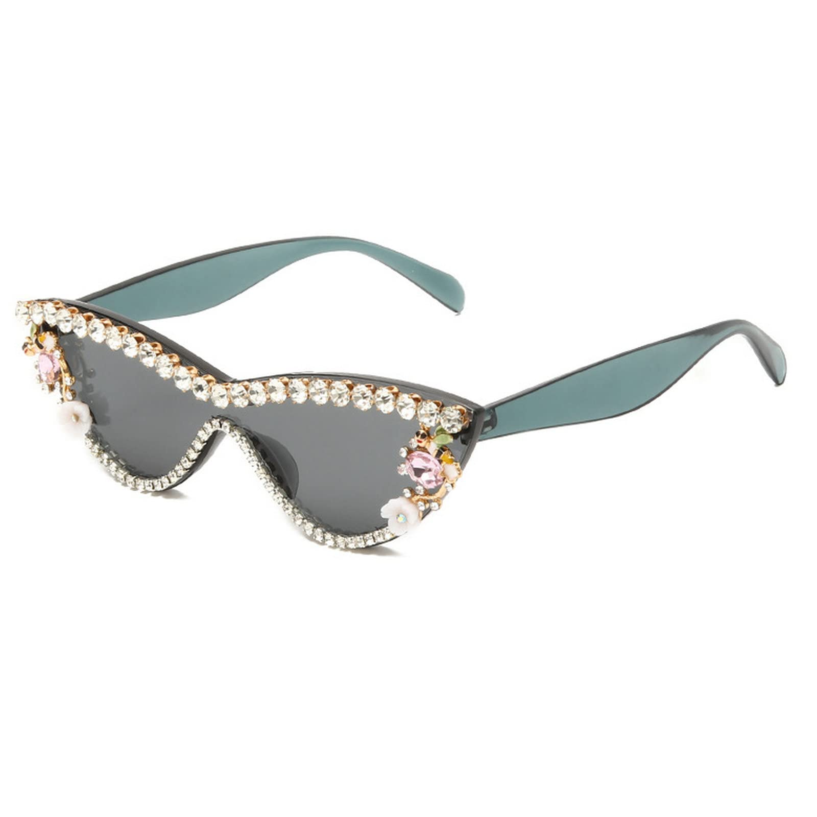 Frameless Cat Eye Sunglasses with Rhinestones for Women - Fashion Party & Outdoor Wear