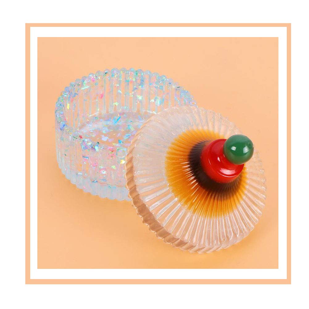 DIY Crystal Epoxy Plastic Storage Box Mold - Round/Diamond/Pumpkin-Shaped Striped Jewelry Organizer Silicone Mold for Resin Crafting | Perfect for DIY Jewelry Making, Home Decor & Gift Packaging