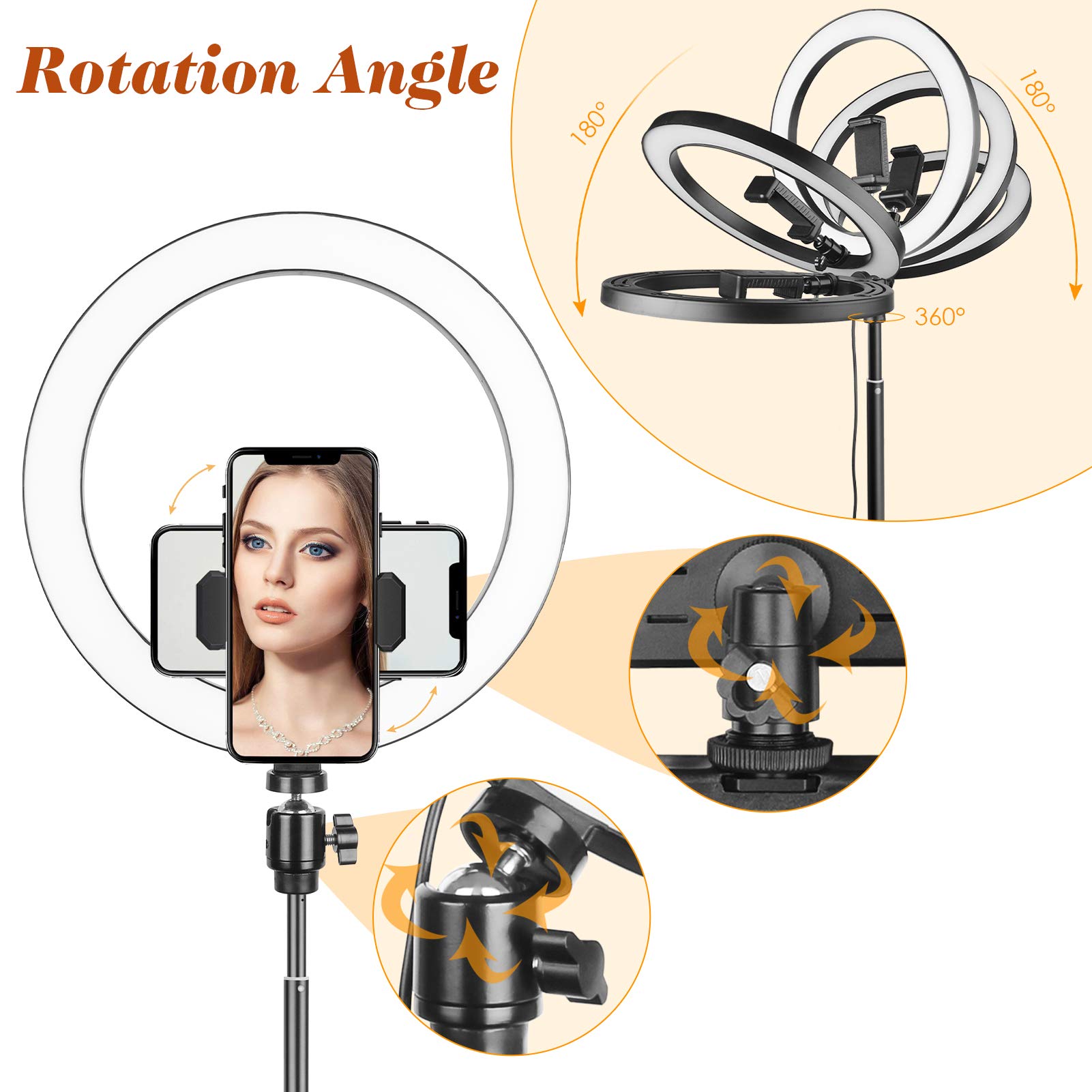 10 Inch LED Ring Light with Extendable Tripod Stand - Adjustable Brightness (3 Modes & 10 Levels) - Perfect for Selfies, Photography, YouTube Videos, Makeup & Vlogging - Includes Bluetooth Remote for Easy Shooting - Ideal for Home Studio, TikTok Content Creation & Live Streaming