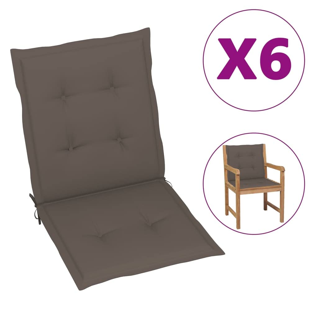 Premium Outdoor/Indoor Cushion Set with Backrest - 6-Piece Taupe Garden Swing & Bench Seat Cushions (39.4