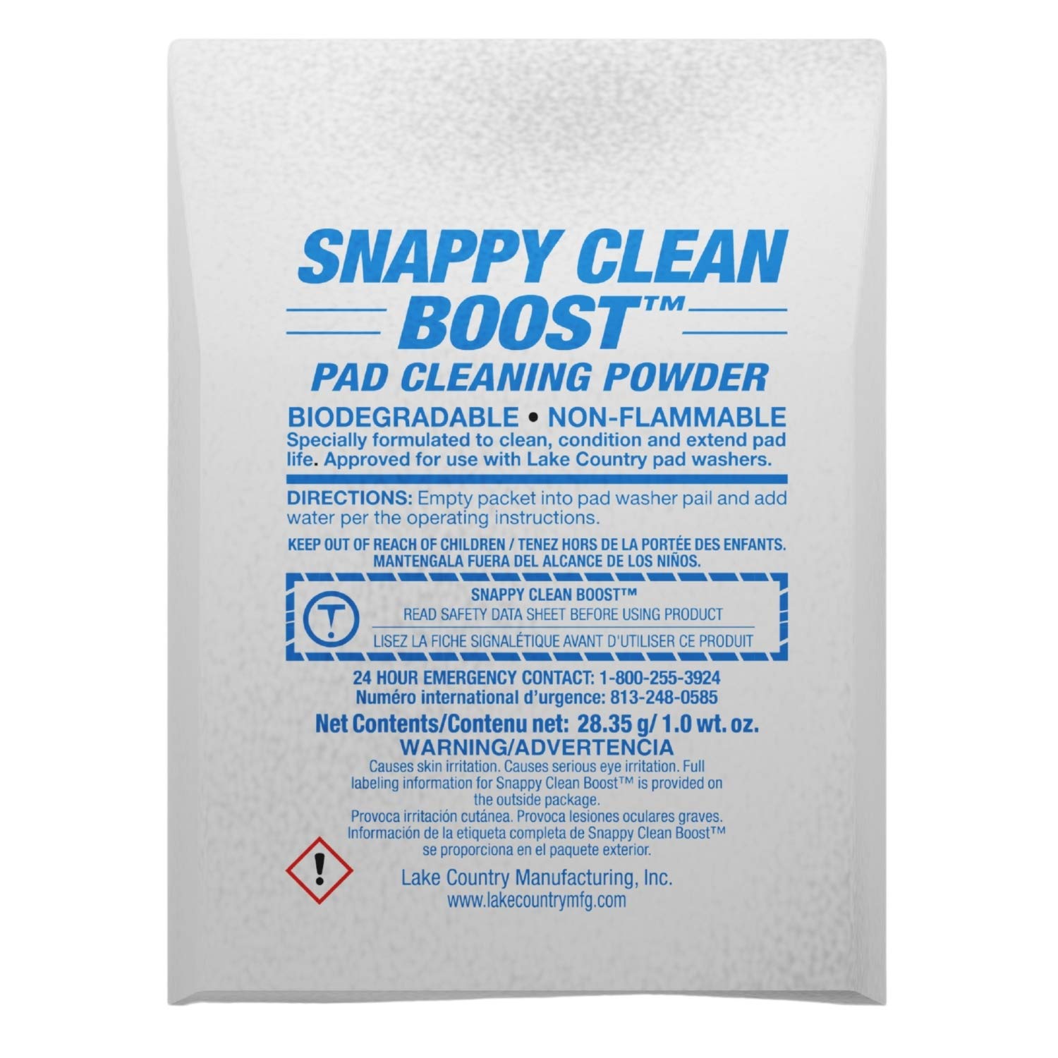 Lake Country Snappy Clean Boost Pad Cleaning Powder (12 Pack) - Specially Formulated Polishing Pad Cleaner to Condition & Extend Pad Life | Perfect for Car Detailing, Auto Body Shops & DIY Enthusiasts