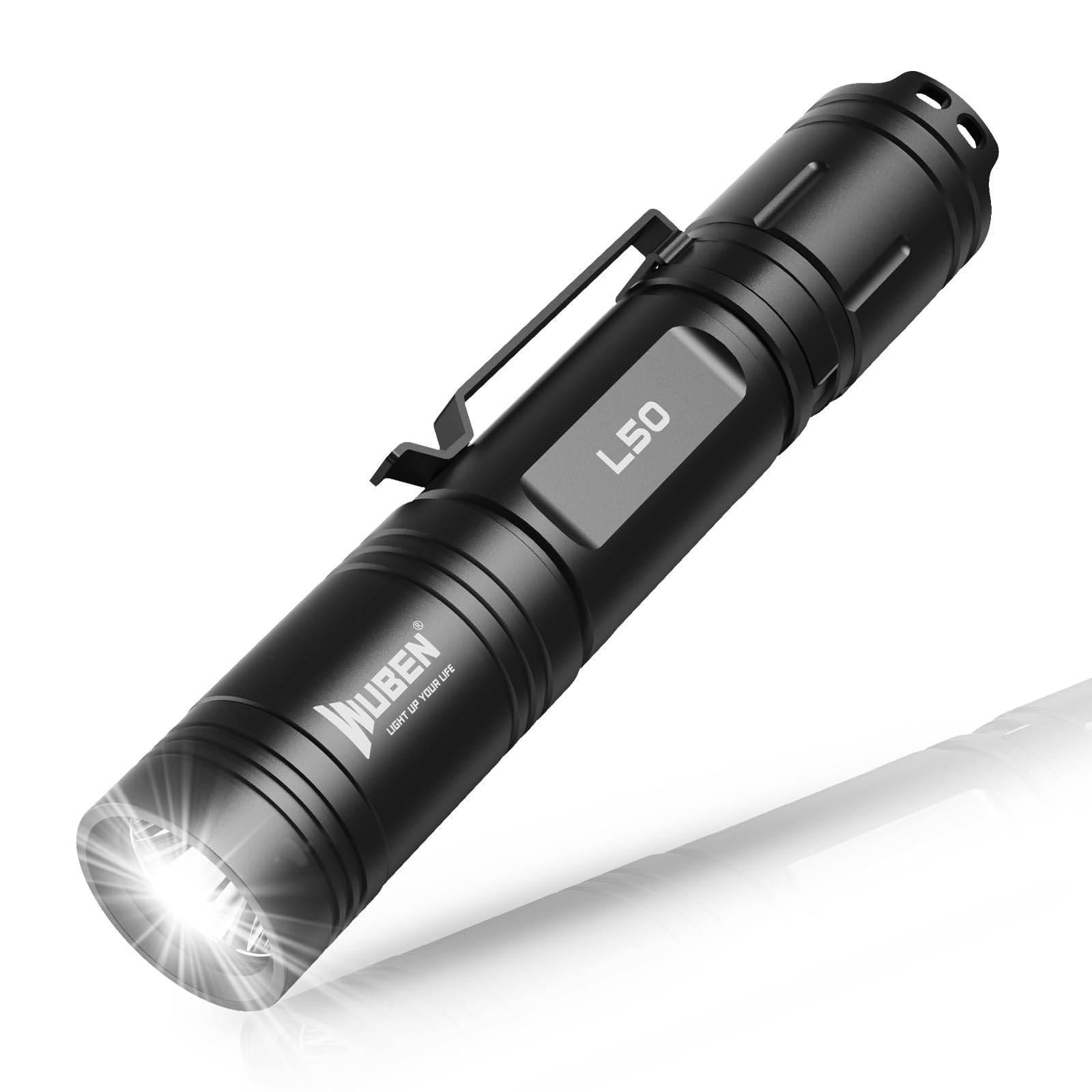 WUBEN L50 Rechargeable Tactical Flashlight - 1200 Lumens Super Bright LED Flashlight with USB Charging, IP68 Waterproof, 5 Modes for Emergency, Rescue, Hunting & Outdoor Activities | Perfect for Camping, Hiking, Power Outages & Nighttime Security