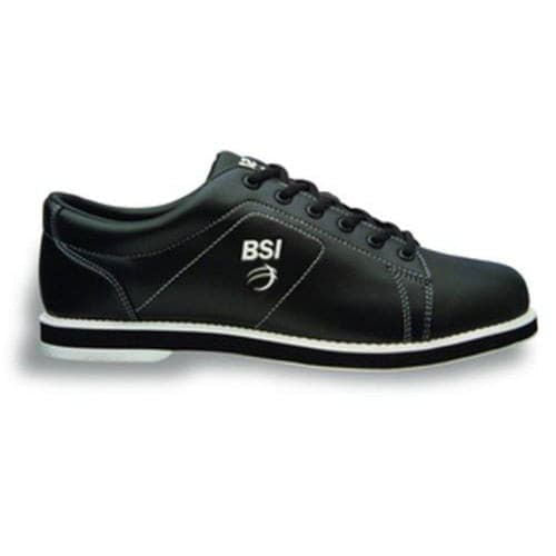 BSI Men's Classic Black Bowling Shoes - Non-Slip Leather Sole for Comfort & Performance - Perfect for League Play & Casual Bowling