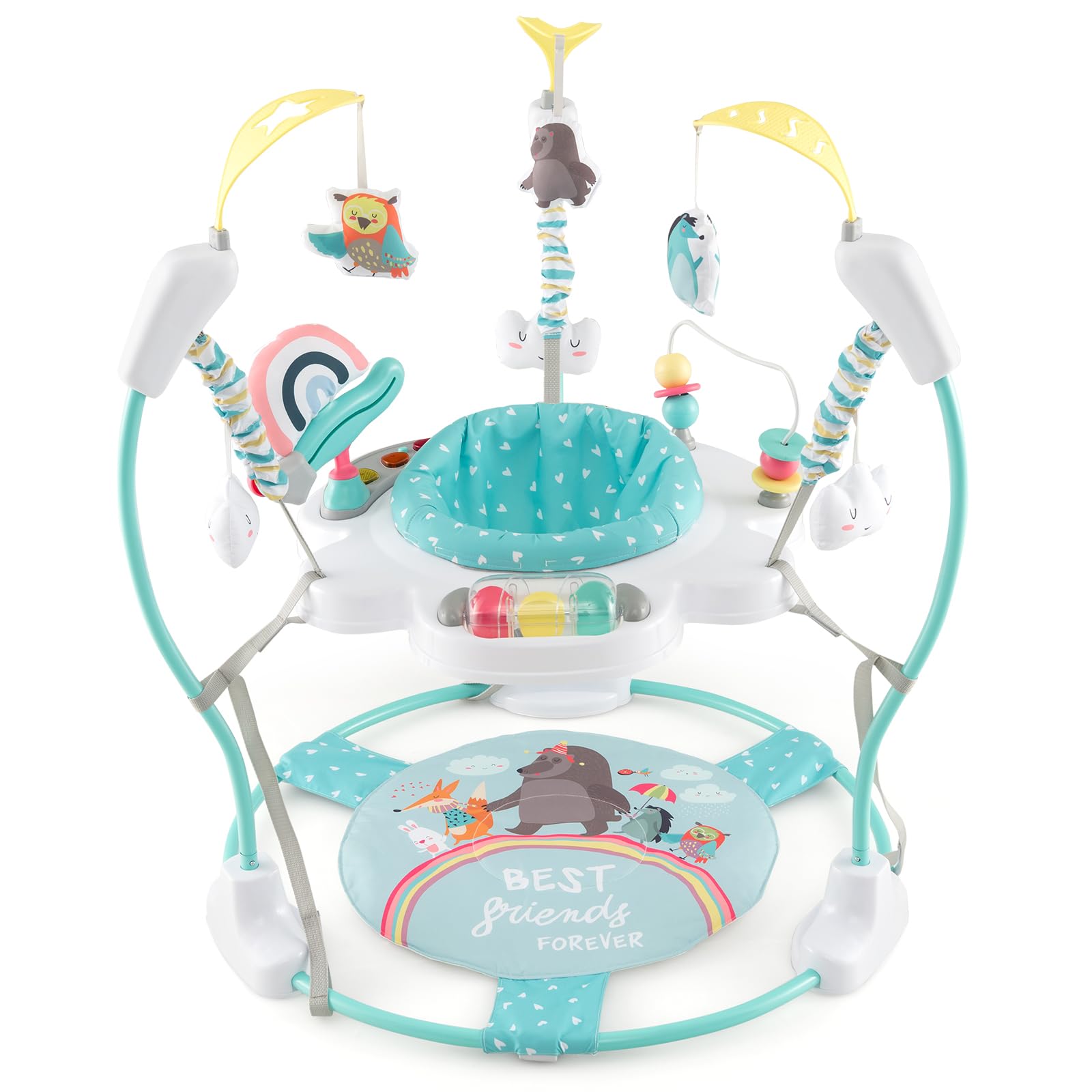 BABY JOY Baby Jumpers & Bouncers - 360° Rotating Activity Center with Music, Lights & Sounds - 3 Adjustable Heights for Infants 6-12 Months - Perfect for Playtime, Learning & Development at Home or Daycare