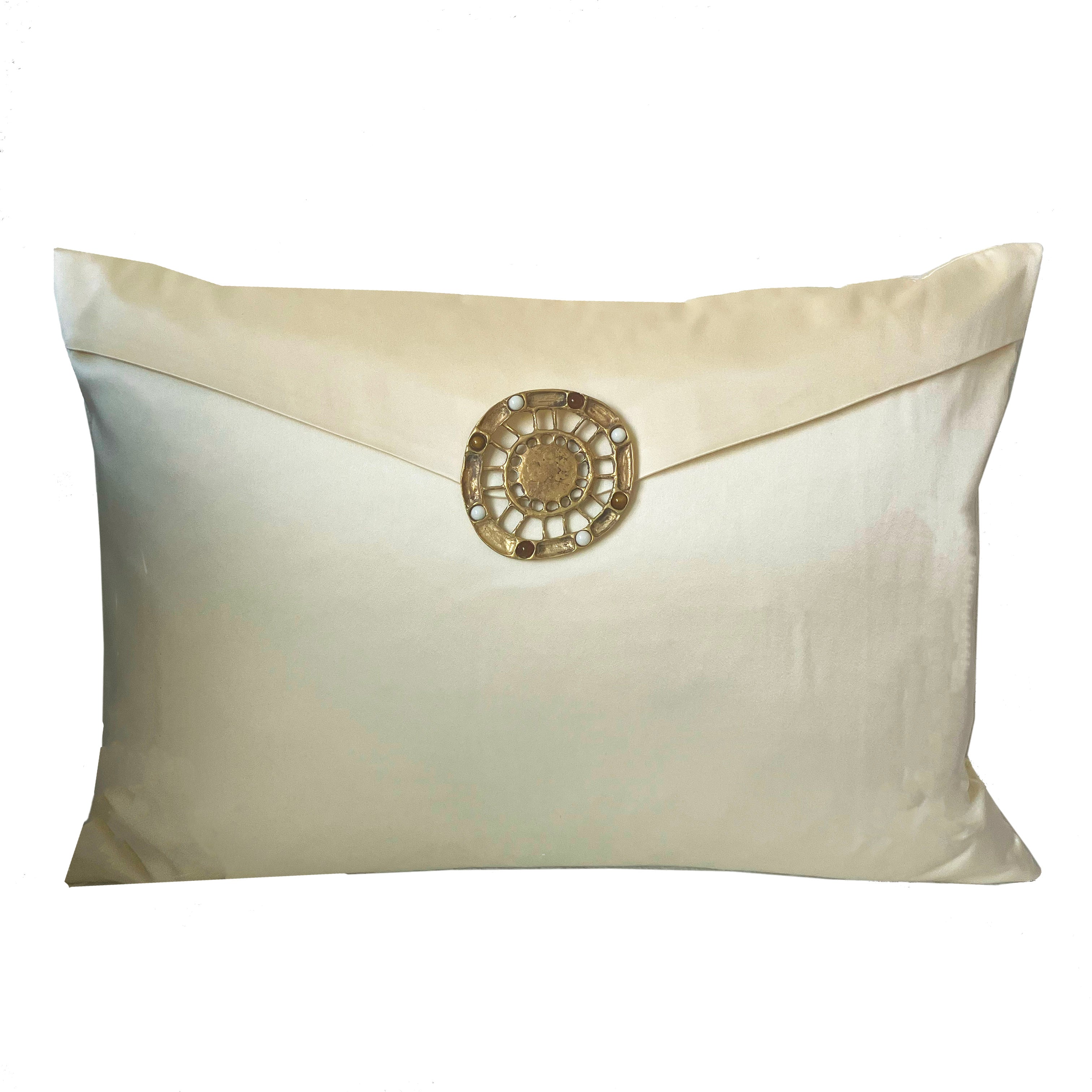 Etruscan Embellished Decorative Throw Pillow Cover - Boho Chic Home Decor for Living Room, Bedroom, Sofa & Couch